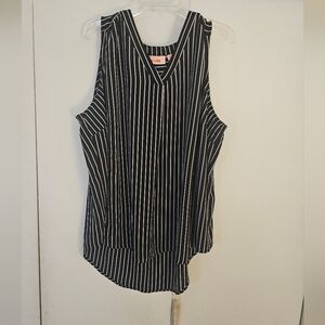 Black and White Striped Sleeveless Top